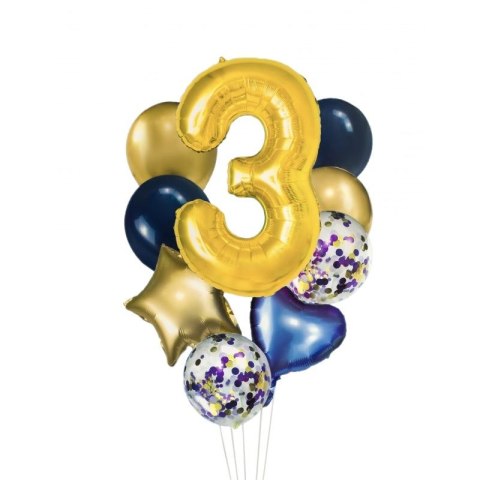 Balon foliowy Antella zestaw balonów cyfra 3 (BCF-204-3) Balon foliowy Antella zestaw balonów cyfra 3 (BCF-204-3)