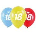 Balon gumowy Arpex z nadrukiem cyferki - 18 (3 szt.) mix 280mm (KB1993-18-9944) Balon gumowy Arpex z nadrukiem cyferki - 18 (3 szt.) mix 280mm (KB1993-18-9944)