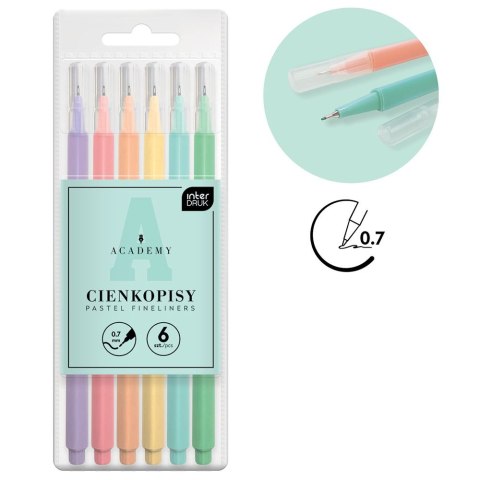 Cienkopis ACADEMY mix 0,7mm 6kol. (5902277350053) Cienkopis ACADEMY mix 0,7mm 6kol. (5902277350053)