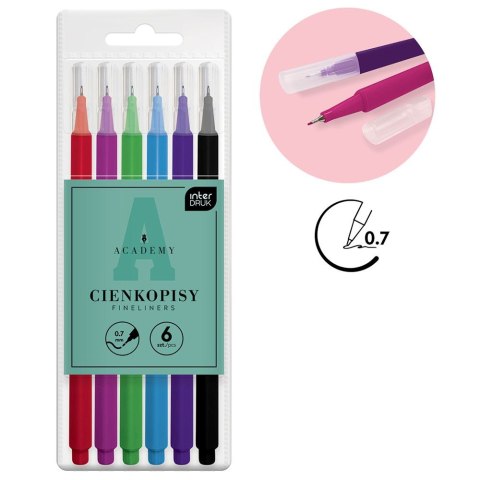 Cienkopis Interdruk ACADEMY mix 0,7mm 6kol. (5902277350046) Cienkopis Interdruk ACADEMY mix 0,7mm 6kol. (5902277350046)