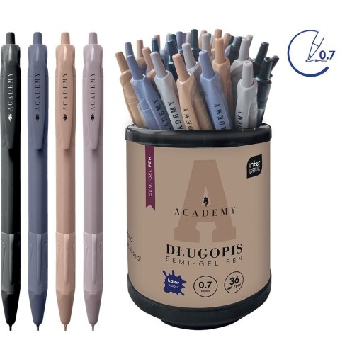 Długopis żelowy Noster ACADEMY z gripem 5902277346810 niebieski 0,7mm (36 szt) Długopis żelowy Noster ACADEMY z gripem 5902277346810 niebieski 0,7mm (36 szt)