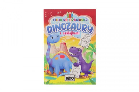 Książeczka edukacyjna Niko Moja kolorowanka z naklejkami. Dinozaury Książeczka edukacyjna Niko Moja kolorowanka z naklejkami. Dinozaury