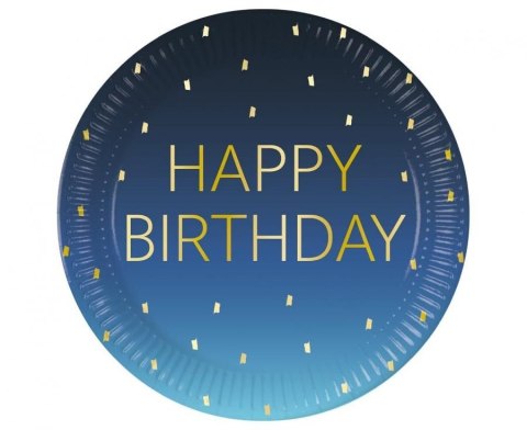 Talerz jednorazowy Godan Blue Happy Birthday, Decorata papier śr. 230mm 8 szt (96620) Talerz jednorazowy Godan Blue Happy Birthday, Decorata papier śr. 230mm 8 szt (96620)