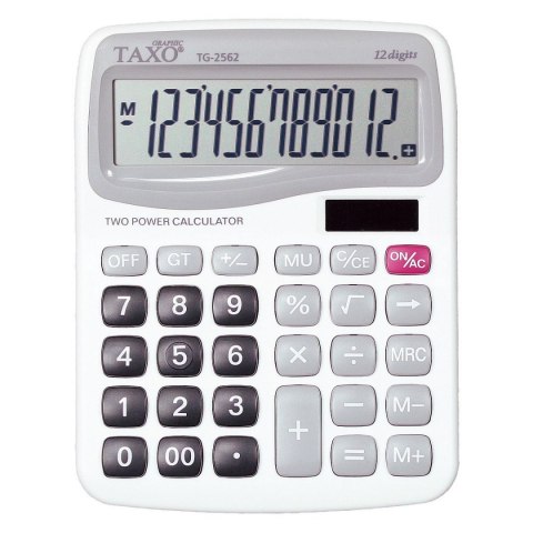 Kalkulator na biurko TG-2562 biały Taxo Graphic 12-pozycyjny Kalkulator na biurko TG-2562 biały Taxo Graphic 12-pozycyjny