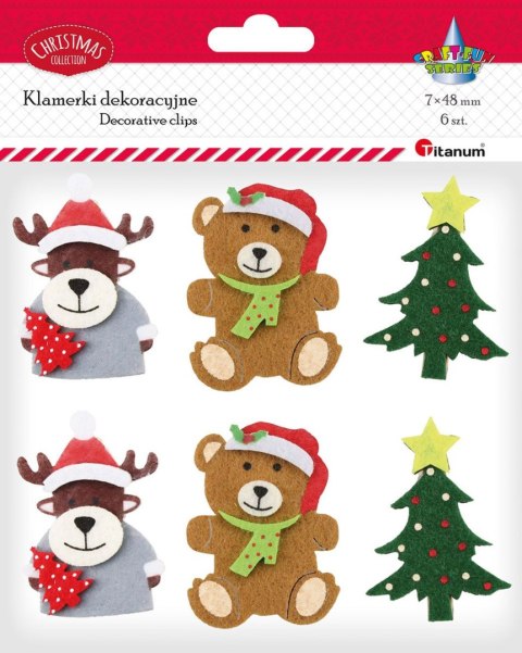 Ozdoba drewniana Titanum Craft-Fun Series Klamerki Boże Narodzenie (23BR1218-8) Ozdoba drewniana Titanum Craft-Fun Series Klamerki Boże Narodzenie (23BR1218-8)