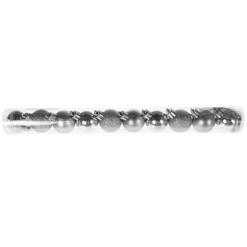 Bombki w tubie (10 szt.) srebrne 3cm plastik Arpex (BN1274SRE-1243)
