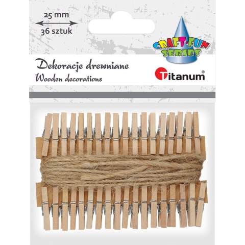 Ozdoba drewniana Titanum Craft-Fun Series klamerki ze sznurkiem (PJ497) Ozdoba drewniana Titanum Craft-Fun Series klamerki ze sznurkiem (PJ497)
