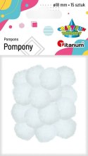 Pompony Titanum Craft-Fun Series białe 15 szt Pompony Titanum Craft-Fun Series białe 15 szt