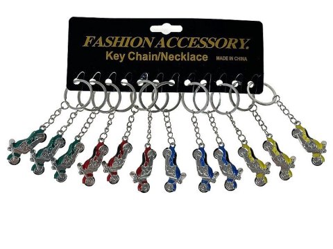 Brelok metalowy - motocykl, karta 12szt. Adar (603783)