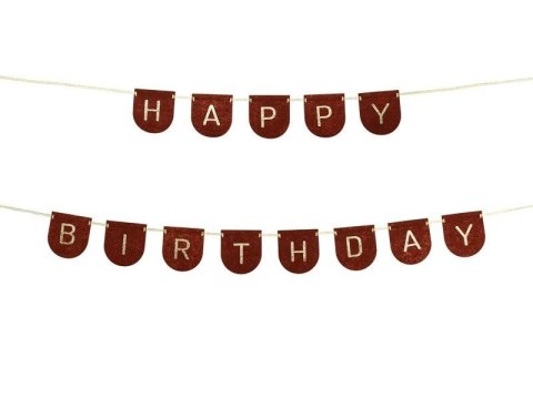 Baner Partydeco filcowy Happy Birthday Boy, brązowy, 3m (GRLF2) Baner Partydeco filcowy Happy Birthday Boy, brązowy, 3m (GRLF2)