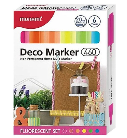 Marker permanentny Monami Deco Marker 460 mix okrągła końcówka (2080001505) Marker permanentny Monami Deco Marker 460 mix okrągła końcówka (2080001505)