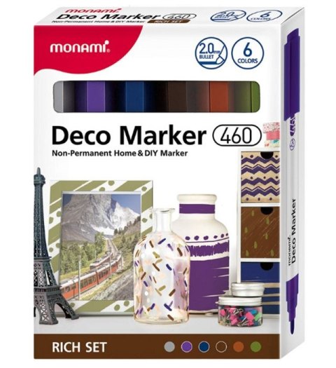 Marker permanentny Monami Deco Marker 460 mix okrągła końcówka (2080001504) Marker permanentny Monami Deco Marker 460 mix okrągła końcówka (2080001504)