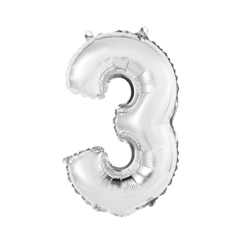Balon foliowy cyfra 3 srebrny 35 cm Godan (FG-C35S3) Balon foliowy cyfra 3 srebrny 35 cm Godan (FG-C35S3)