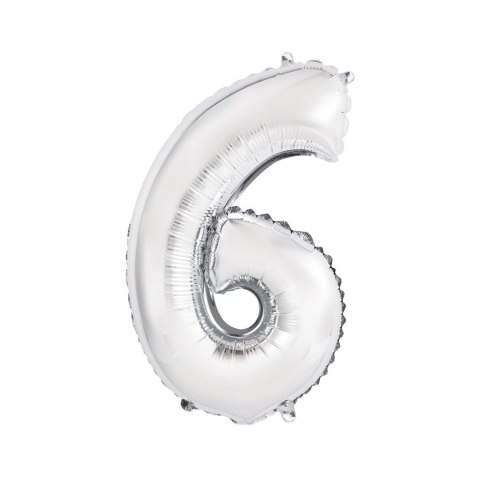 Balon foliowy Godan cyfra 6 srebrny 35 cm 35cal (FG-C35S6) Balon foliowy Godan cyfra 6 srebrny 35 cm 35cal (FG-C35S6)
