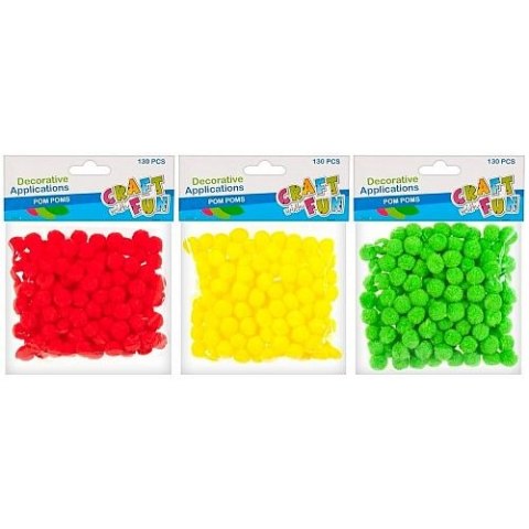 Pompony Craft with Fun kolorowe 130 szt (402517) Pompony Craft with Fun kolorowe 130 szt (402517)