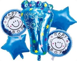 Balon gumowy Antella zestaw balonów 6 elementów baby boy niebieski