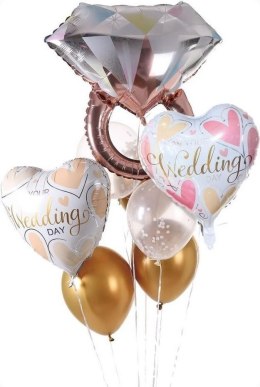 Balon gumowy Antella zestaw balonów 9 elementów Wedding bordowy