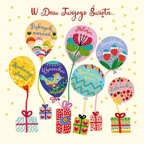 Kartka składana Henry Karnet KW BALONOWE ŻYCZENIA kw (5905701484126) Kartka składana Henry Karnet KW BALONOWE ŻYCZENIA kw (5905701484126)