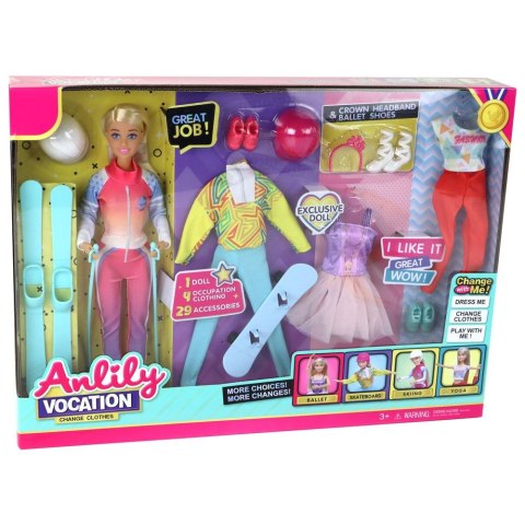 Lalka Lean Anlily 4 Sporty Narty Snowboard Joga Balet Akcesoria (16186) Lalka Lean Anlily 4 Sporty Narty Snowboard Joga Balet Akcesoria (16186)