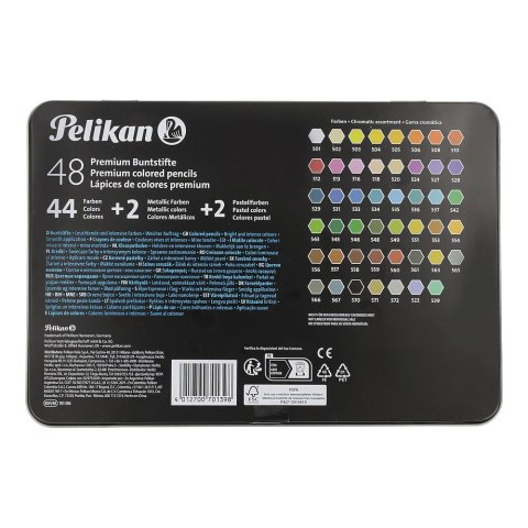 Kredki ołówkowe Pelikan premium metalowe etui 48 kol. (300000374) Kredki ołówkowe Pelikan premium metalowe etui 48 kol. (300000374)