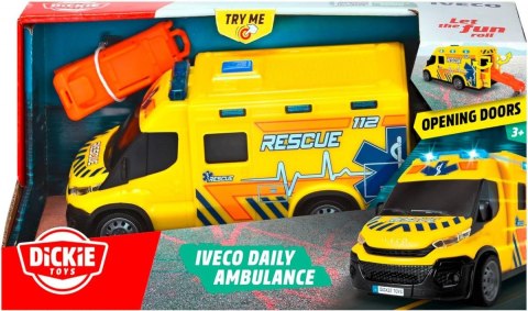 Ambulans Dickie Iveco 18cm, światło i dźwięk (371-3014) Ambulans Dickie Iveco 18cm, światło i dźwięk (371-3014)