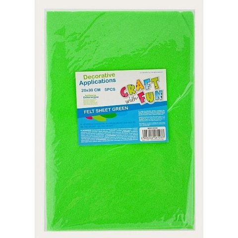 Ozdoba filcowa Craft with Fun 20x30x5szt zielona 40/80 (439308) Ozdoba filcowa Craft with Fun 20x30x5szt zielona 40/80 (439308)