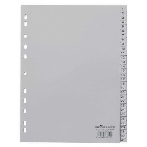 Przekładka numeryczna Durable A4 szara (652310) Przekładka numeryczna Durable A4 szara (652310)