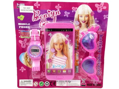 Telefon zabawkowy Cabo Toys + zegarek cyfrowy + okulary dla dziewczynki (L3618) Telefon zabawkowy Cabo Toys + zegarek cyfrowy + okulary dla dziewczynki (L3618)