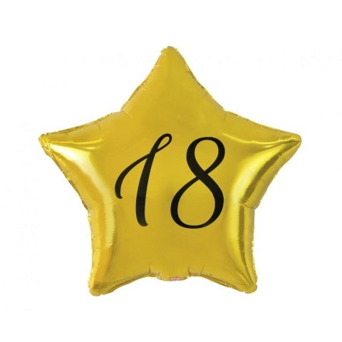 Balon foliowy Godan 18 gwiazda złota, nadruk czarny 19cal (FG-G18Z) Balon foliowy Godan 18 gwiazda złota, nadruk czarny 19cal (FG-G18Z)