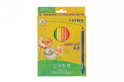 Kredki ołówkowe Lyra SOFT 4.0 18 kol. (L2421180) Kredki ołówkowe Lyra SOFT 4.0 18 kol. (L2421180)