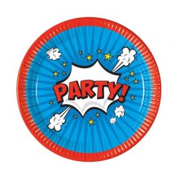 Talerz jednorazowy Godan Boom Party papier śr. 230mm 8 szt (94166)