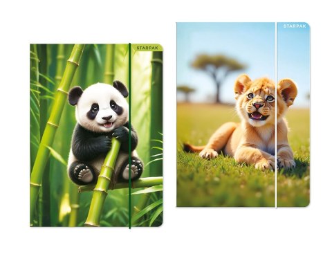 Teczka kartonowa na gumkę Dzikie zwierzęta A4 mix Starpak (559729)