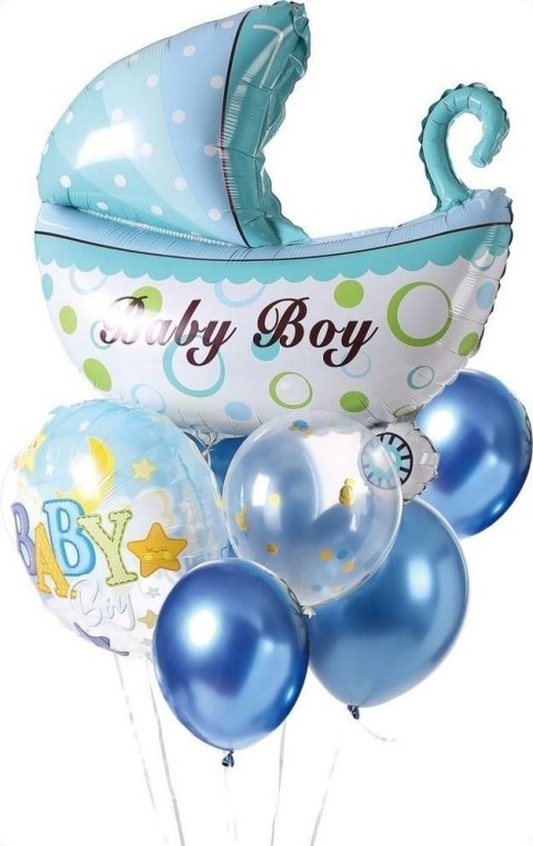 Balon gumowy Antella zestaw balonów 9 elementów baby boy niebieski Balon gumowy Antella zestaw balonów 9 elementów baby boy niebieski