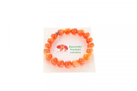 Bransoletka Mol bransoletka jadeit górski łososiowy 10mm Bransoletka Mol bransoletka jadeit górski łososiowy 10mm