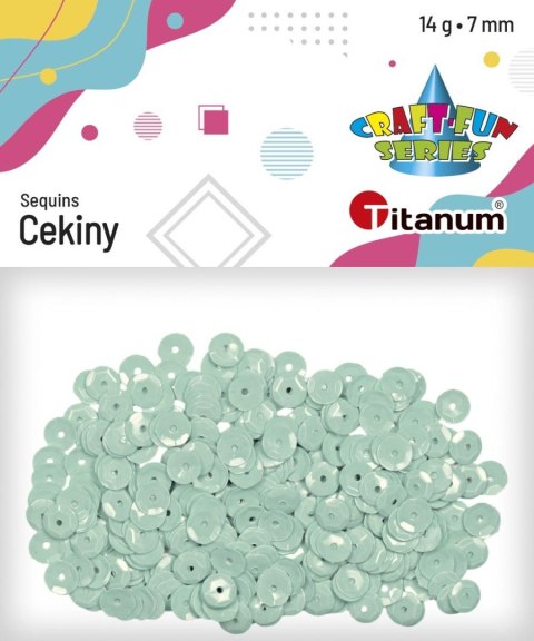 Cekiny Titanum Craft-Fun Series okrągłe 7mm seledyn 14g Cekiny Titanum Craft-Fun Series okrągłe 7mm seledyn 14g