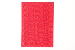 Cyfry samoprzylepne czerwone Farro