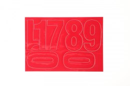 Cyfry samoprzylepne czerwone Farro