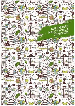 Kalendarz nauczyciela książkowy (terminarz) Wydawnictwo Wokół Nas PCV KOTY bezbarwny A5 (A5TN078B)