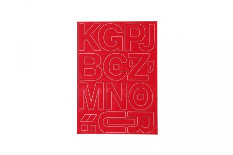 Litery samoprzylepne czerwony Farro