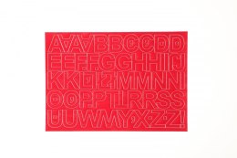 Litery samoprzylepne czerwony Farro