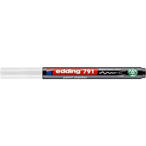 Marker olejowy Edding PCR E-791 biały 1,0-2,0mm okrągła końcówka (ED-791PCR049) Marker olejowy Edding PCR E-791 biały 1,0-2,0mm okrągła końcówka (ED-791PCR049)