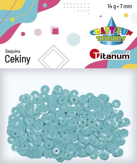 Cekiny Titanum Craft-Fun Series okrągłe 7mm lazurowy 14g Cekiny Titanum Craft-Fun Series okrągłe 7mm lazurowy 14g