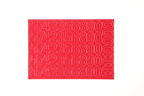 Cyfry samoprzylepne czerwone Farro