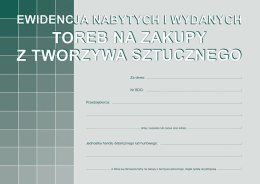 Druk offsetowy Michalczyk i Prokop Ewidencja nabytych i wydanych toreb na zakupy z tworzywa sztucznego A5 16k. (S-200-3)