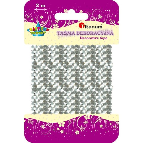 Taśma ozdobna Titanum Craft-Fun Series z cekinami 6x2 [mm x m] srebrna (363633)