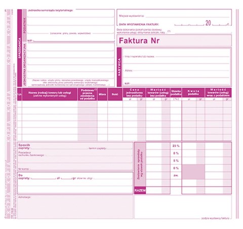 Druk offsetowy faktura 2/3 A4 81k. Michalczyk i Prokop (118-2E)