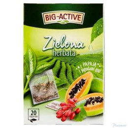 Herbata Big Active zielona papaja i jagody goji 20 saszetek