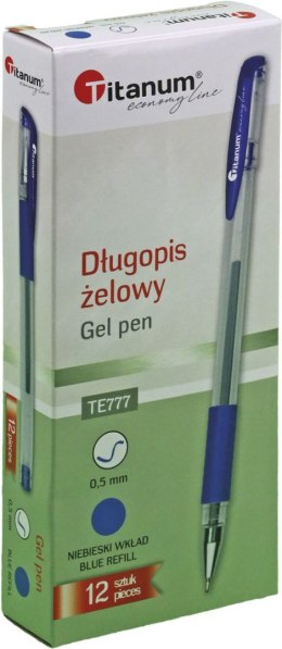 Długopis żelowy Titanum niebieski 0,5mm (GPGBLUE ECONOMY)