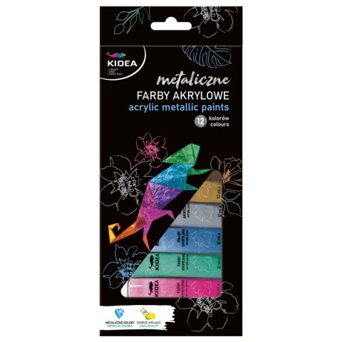 Farby akwarelowe metaliczne 12ml 12 kolor. Kidea (FAAM12KA) Farby akwarelowe metaliczne 12ml 12 kolor. Kidea (FAAM12KA)