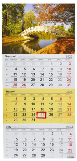 Kalendarz ścienny trójdzielny 288mm x 622mm Michalczyk i Prokop (T-106T-09)